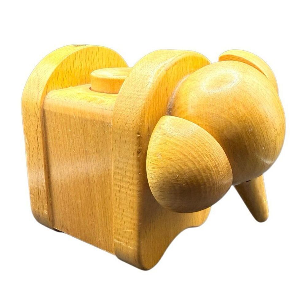 SCHMID Vintage Wooden Music Box Phone Handset Rest “As Time Goes By”